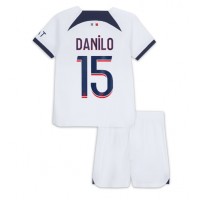 Echipament fotbal Paris Saint-Germain Danilo Pereira #15 Tricou Deplasare 2023-24 pentru copii maneca scurta (+ Pantaloni scurti)